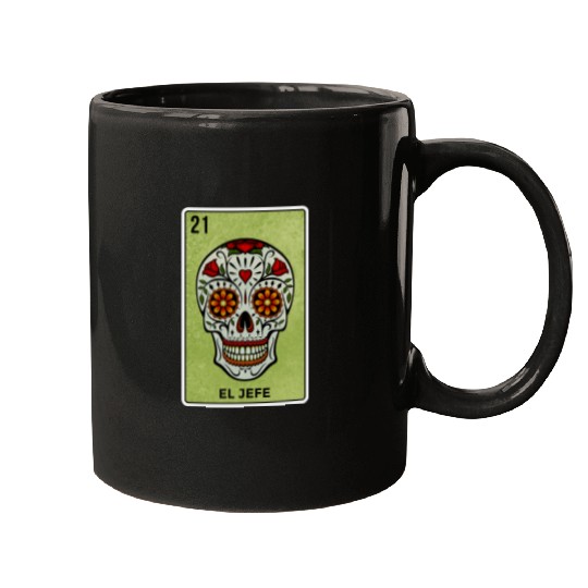 El Jefe Mexican Lottery Card Cinco De Mayo Mugs