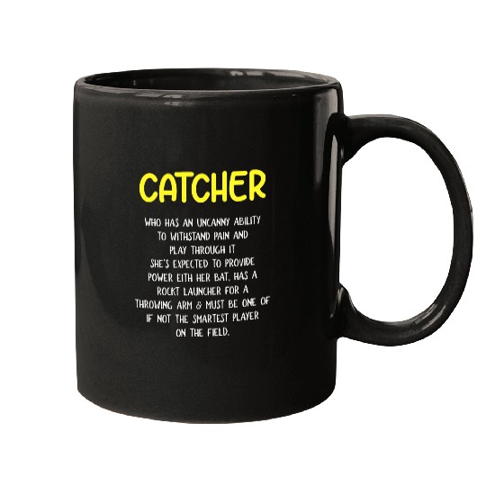 Softball And Baseball Lover Catcher Definition Mugs