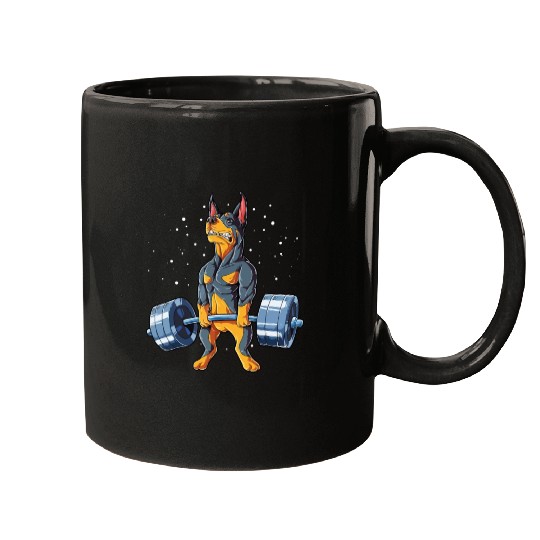 Doberman Weightlifting Gym Mugs