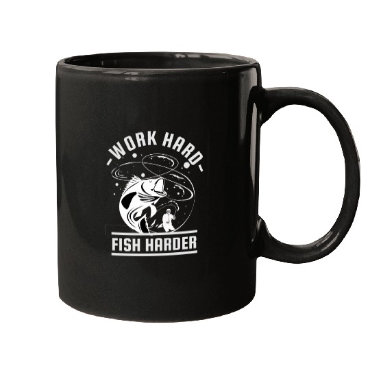 Work Hard Fish Harder | Fishing Mugs For Men