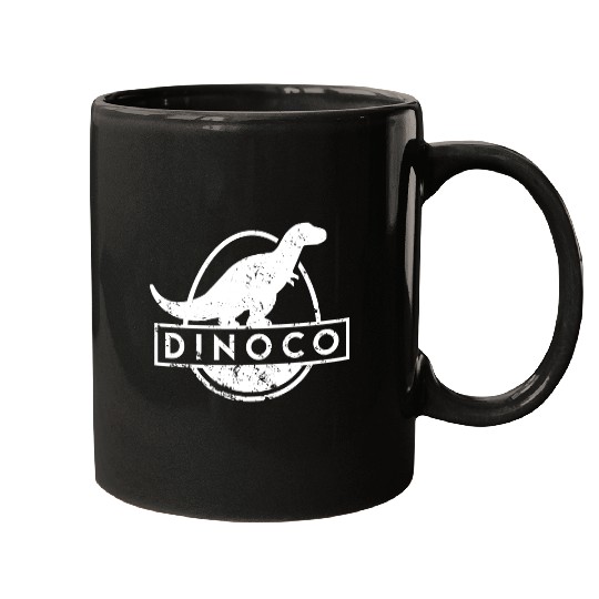 Dinoco White Distressed Mugs