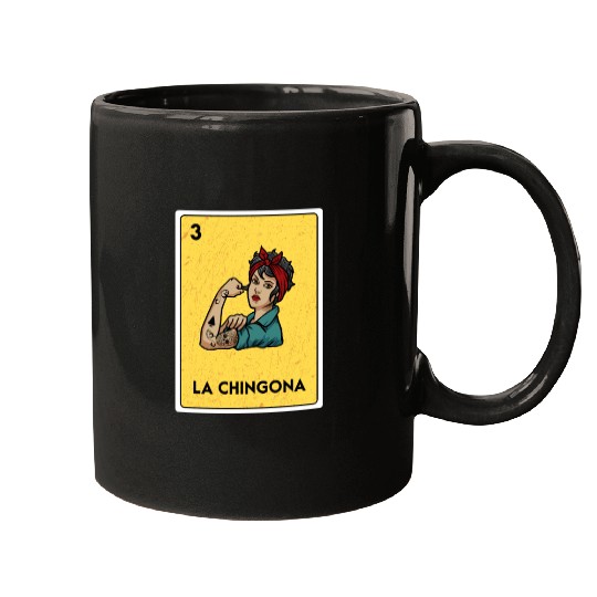 La Chingona Mexican Lottery Bingo Game Card Player Mugs