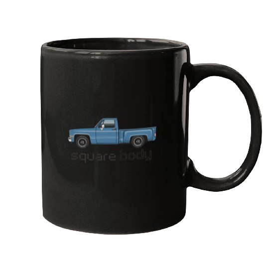 Square Body Blue Mugs