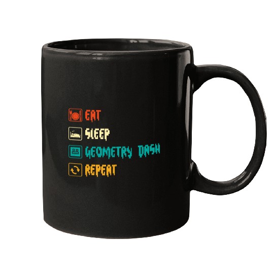 Eat sleep geometry dash repeat retro Jumper Repeat Mugs