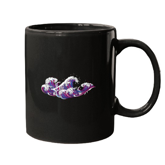 Long Japanese Bi Wave. Bisexual Pride. Mugs