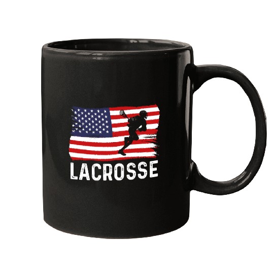 Lacrosse American Flag USA 4th Of July Mugs
