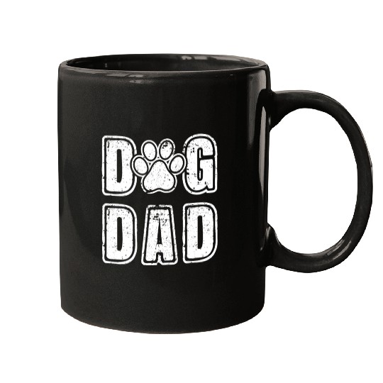 Dog Dad Vintage Grunge Paw Dog Lover Father's Day Mugs