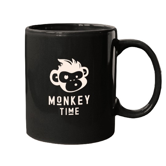 It's Monkey Time Cute Funny Monkey Face Mugs