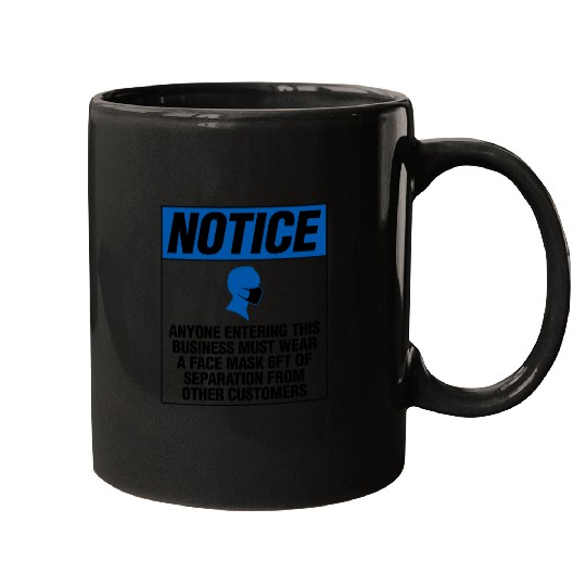 Face Mask Business Notice Facemask Covering Distan Mugs