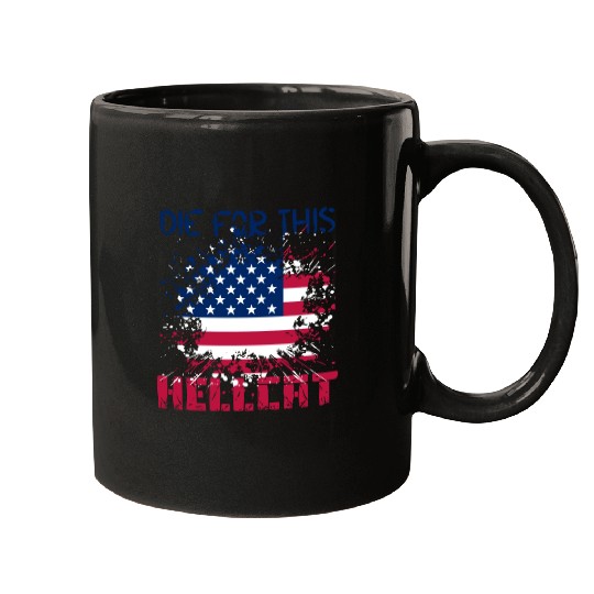 Die For This Hellcat- Vintage US Flag Mugs
