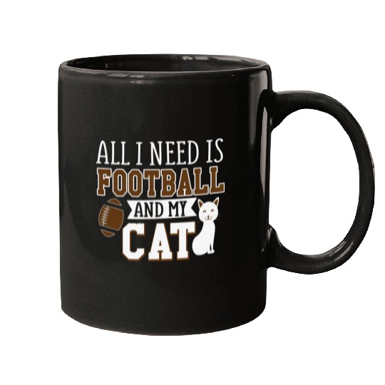 Sunday Football All I Need Is Football And My Cat Mugs