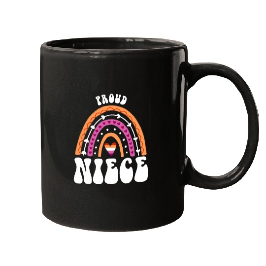 Proud Niece Lesbian Pride Rainbow Mugs