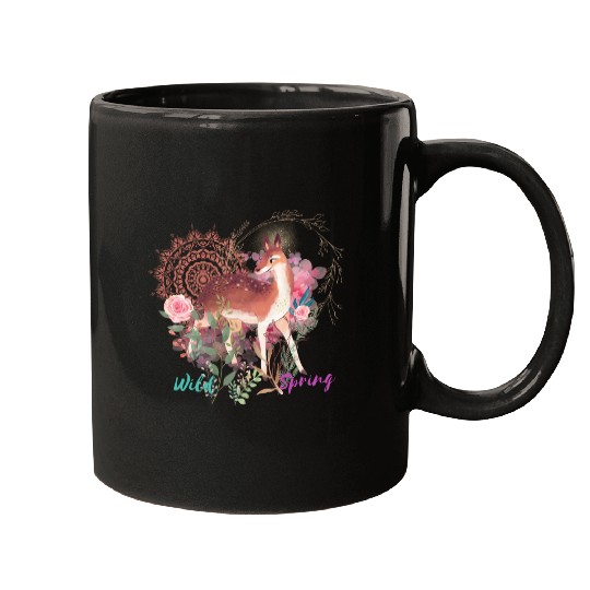 Sweet Deer In Wild Spring - 13 Mugs