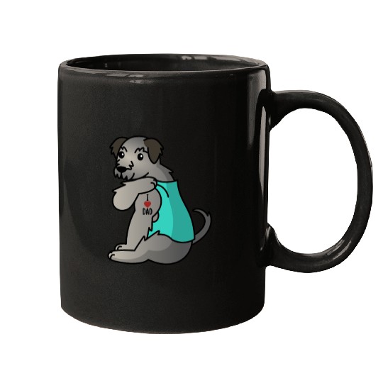I Love Dad Irish Wolfhound Mugs