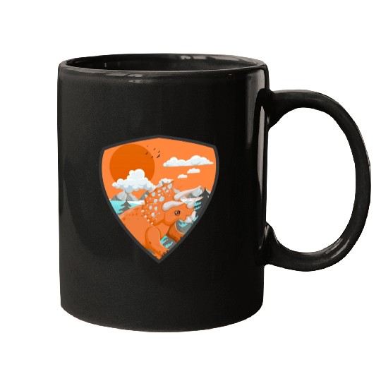 triceratops predators in mountains Mugs