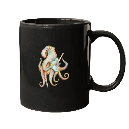 POLAH the axe wielding Octopus on Aqua Mugs