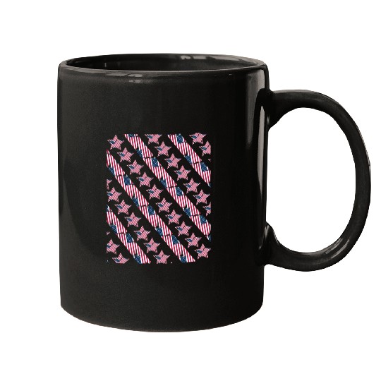 Pattern flag Independence Since 1776 Fourth July Mugs