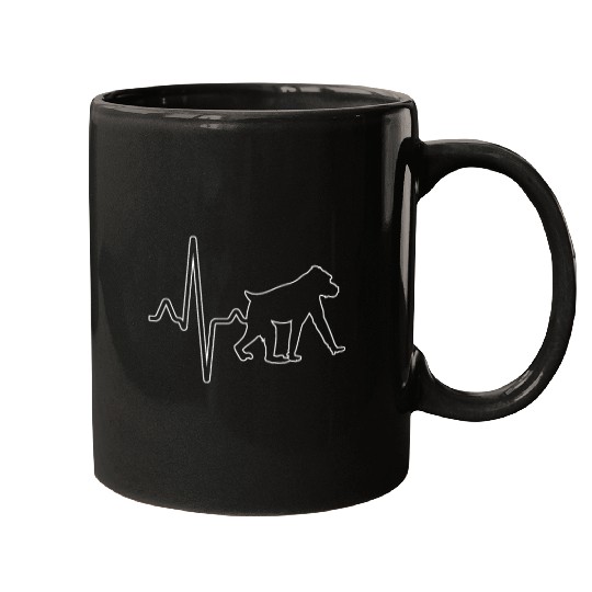 monkey heartbeat Mugs