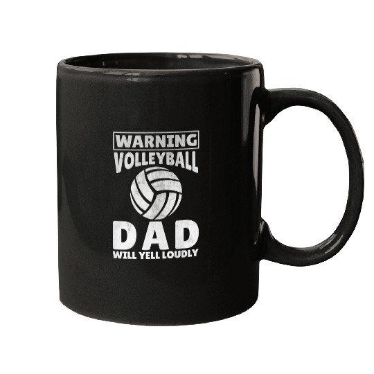 Loud Volleyball Dad Yelling Father Mugs