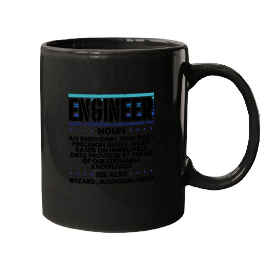 Engineer Gifts Precision Guesswork Wizard Mugs