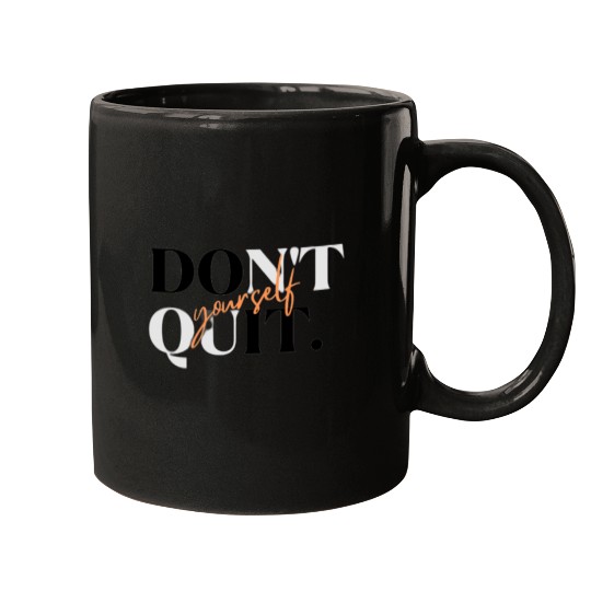 Black Orange Simple Typography Mugs