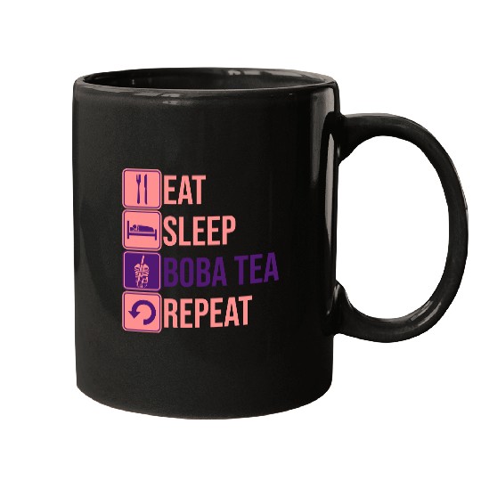 Eat Sleep Boba Tea Mugs