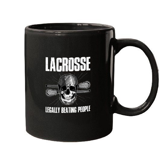 Legally Beating People Funny Lacrosse Gift Mugs