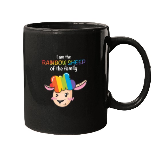 I Am The Rainbow Sheep Family LGBT Sheep Mugs
