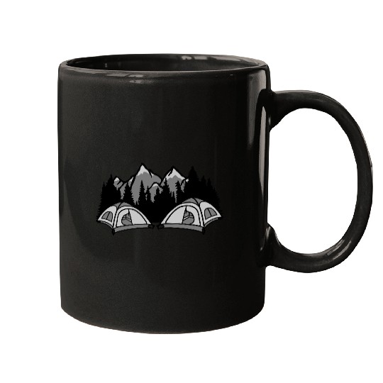 forest camper outdoor live Mugs