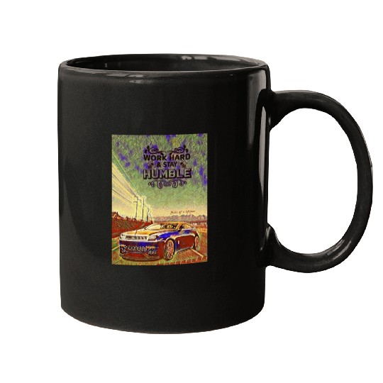 Colorful Funky Art- Car Sketch Mugs
