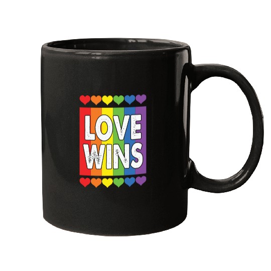 LBGT Flag Gay Pride Human Love Wins Mugs