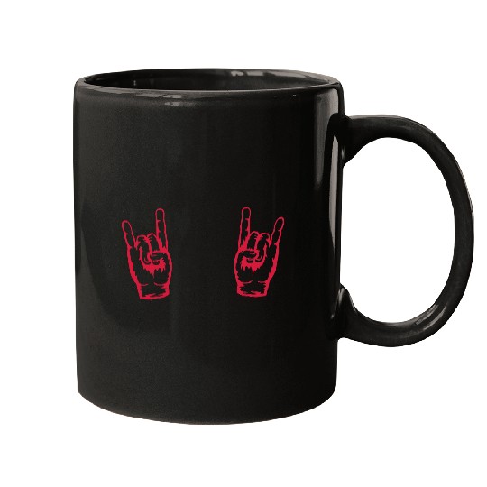 Heavy metal logo hand Mugs