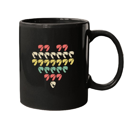 Retro Heart Shaped Guitar Picks Mugs