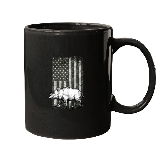 Patriotic Wild Boar Hunting Season For Hog Mugs