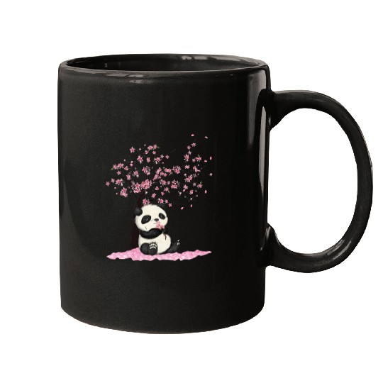 Cherry Blossom Japanese Art Panda Lover Panda Bear Mugs