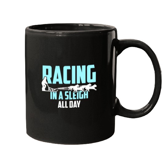 Alaska Sled Dog Racing In A Sleigh All Day Mushing Mugs