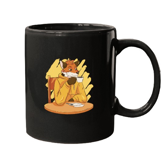 Fox Drinking Coffee Mugs