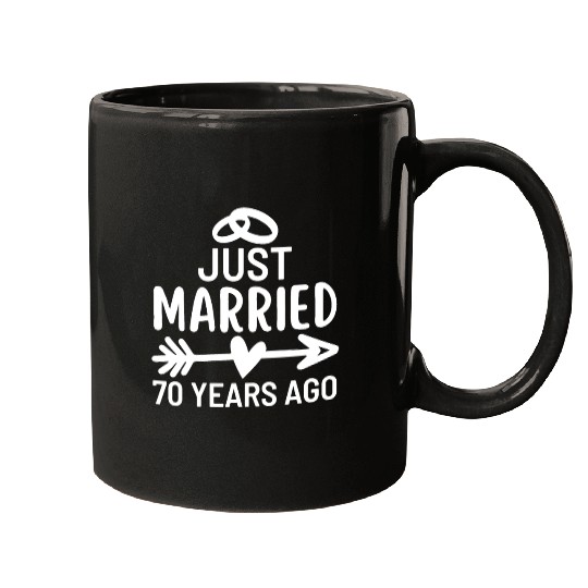 Just Married 70 Years Ago Wedding Anniversary Mugs