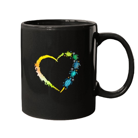 Sea Turtle Heart Animal Lover Mugs