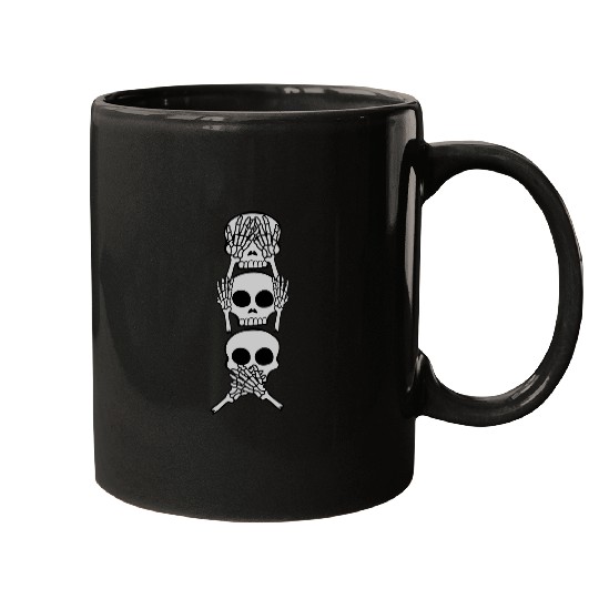 3 skull monkey proverb Mugs
