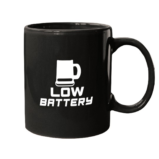 Low Battery Beer (white) Mugs