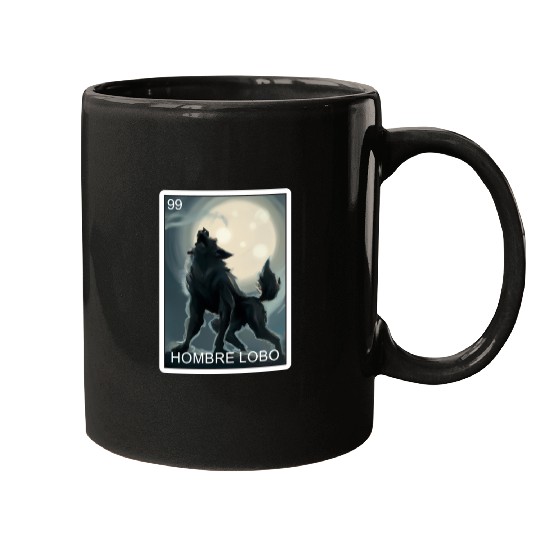 Hombre Lobo Werewolf Card Mexican Lottery Mugs