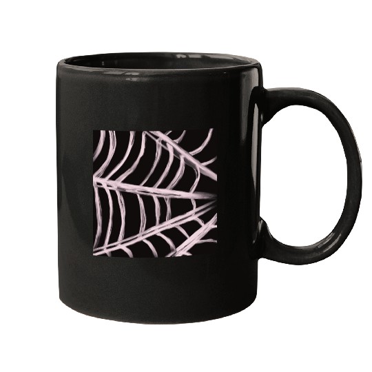 Pastel Pink Spider Web Retro Illustration Mugs