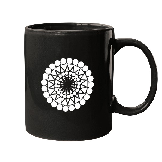 Geometric Triangle Mandala Round Pattern Shape Mugs