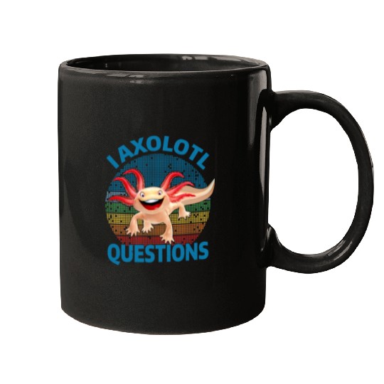 I Axolotl Questions Cute Retro Vintage Axolotl Mugs