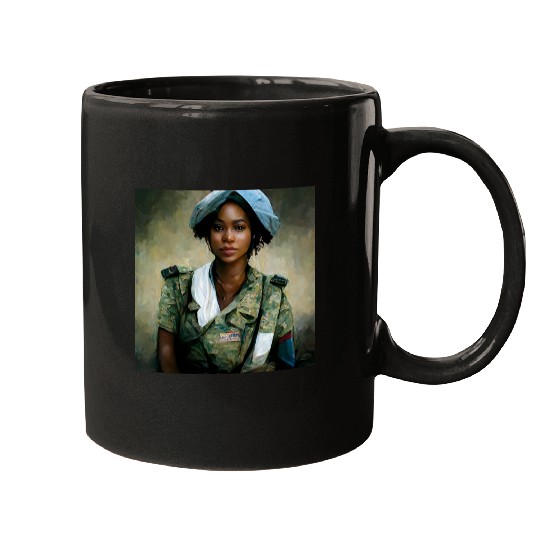 Beautiful US army combat medic painting Mugs