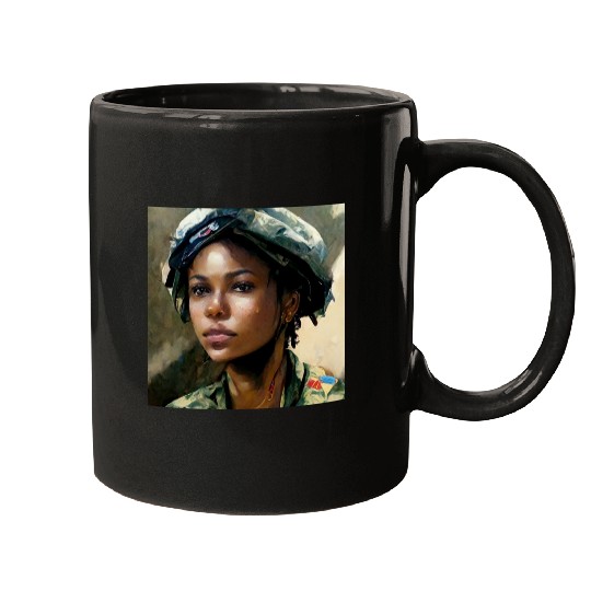 Beautiful US army combat medic painting Mugs