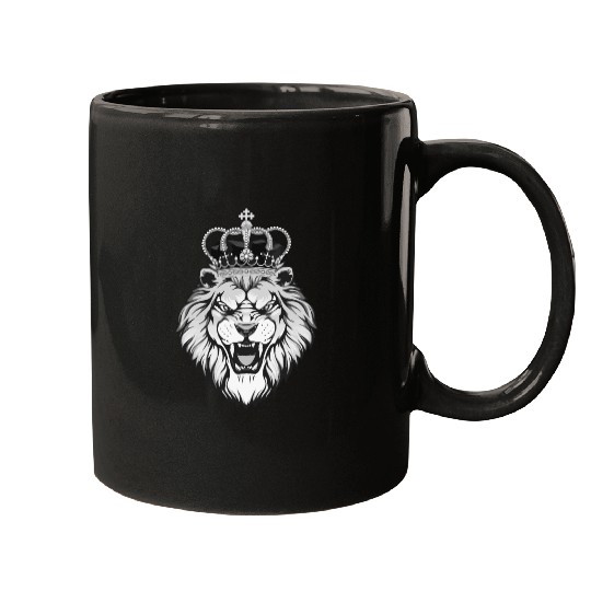 Lion With Crown Tattoo Mugs