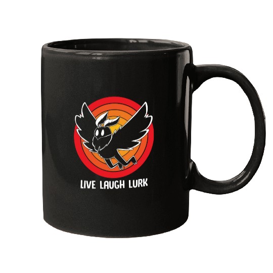 Funny Cryptid Live Laugh Lurk Mothman Mugs