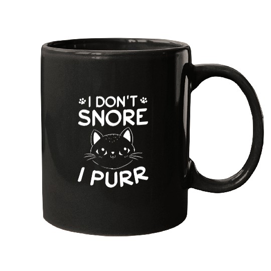 Cat Owner I Don't Snore I Purr I Cute Cat Lover Fu Mugs